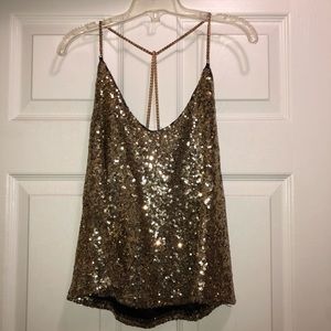 Gold Sequin Top